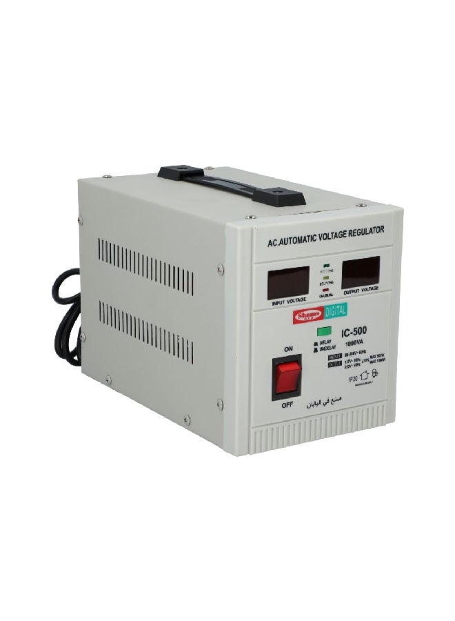 Shams 1000W 110-220V AC Automatic Voltage Regulator White 21.2 x 29.6 x 18.8 cm 22285 - Image 2